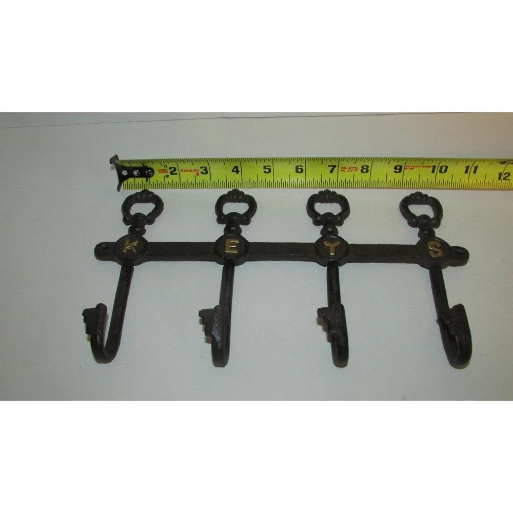 Cast Iron wall hook key holder skeleton KEYS letters NEW Gasare NIB decor